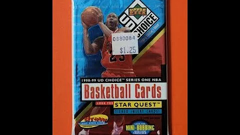 Opened 1998-99 Upper Deck Choice basketball pack w/GRANDSON!  Pulled MJ, Kobe, Shaq, Ray & Mutombo!