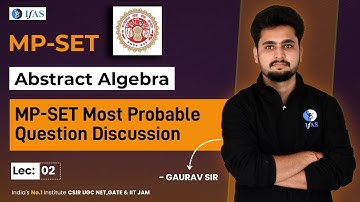 MP-SET Most Probable Questions Discussion on Abstract Algebra L-2