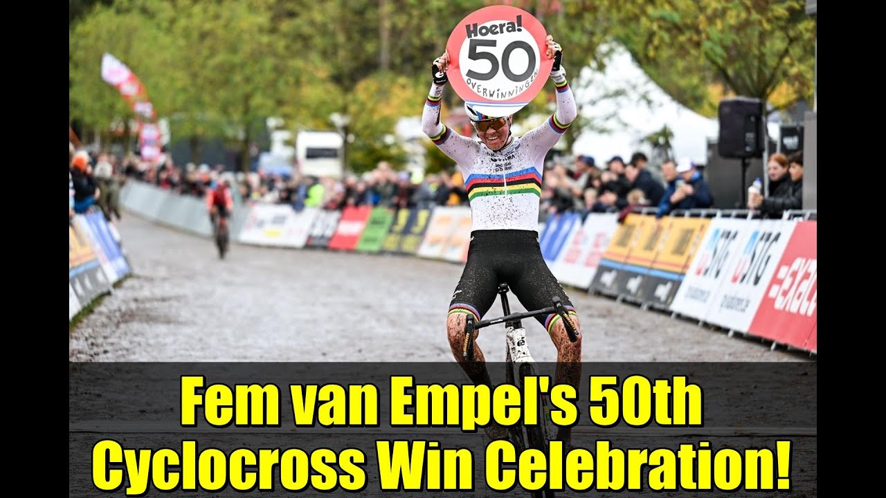 Fem van Empel's 50th Cyclocross Win Celebration! | Handmade Sign & Muddy Race
