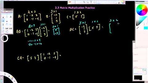 pre calc 2.3 multiplying matrices practice