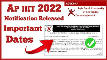 ap iiit notification 2022-23 | Ap iiit 2022 notification Ap iiit notification 2022-23 latest news