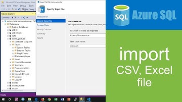 สอน Azure SQL Database: การ import ไฟล์แบบ CSV และ Excel