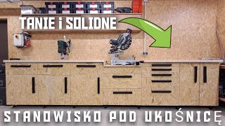 TANIE stacjonarne stanowisko pod ukośnicę i wiertarkę stołową DIY miter saw  station