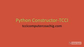 Python Constructor TCCI