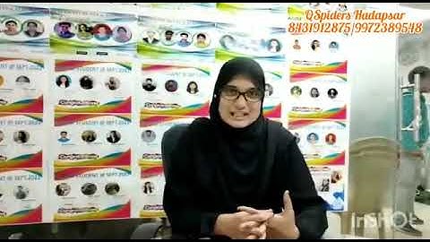 QSPIDERS/JSPIDERS HADAPSAR STUDENT GOT PLACED AS SOFTWARE ENGINEER, CONGRATULATIONS SAIMA