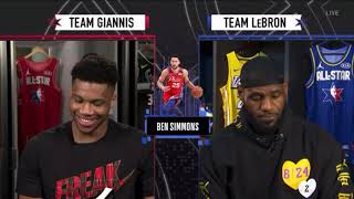 NBA all star draft 2020 Team Giannis and Team LeBron