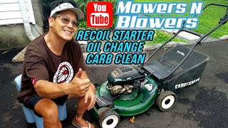 FREE CRAFTSMAN EAGER-1 6HP TECUMSEH SELF PROPELLED LAWN MOWER RECOIL STARTER CARB CLEAN OIL CHANGE
