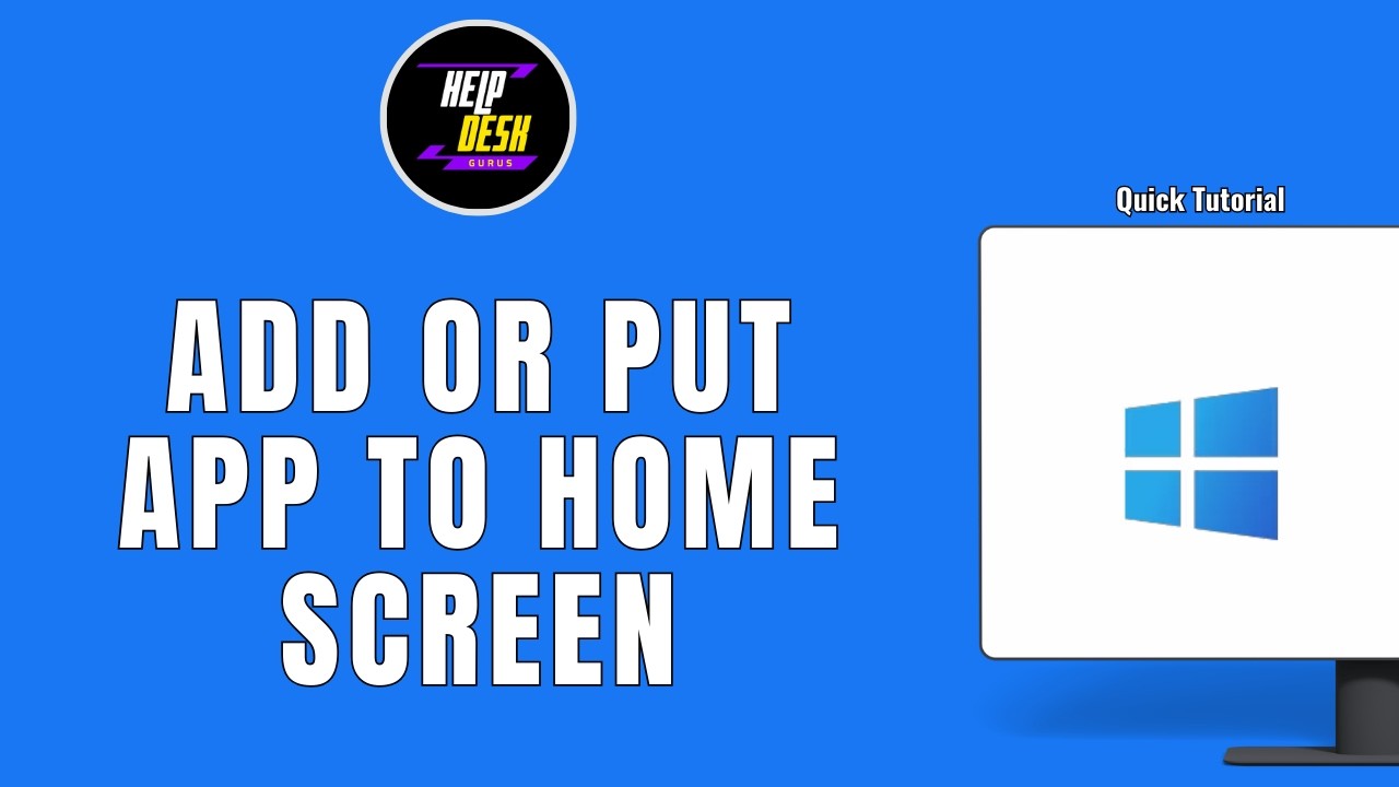 HOW TO ADD OR PUT APP TO HOME SCREEN IN WINDOW - YouTube