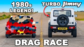 Turbocharged Jimny v 1980s legend: DRAG RACE