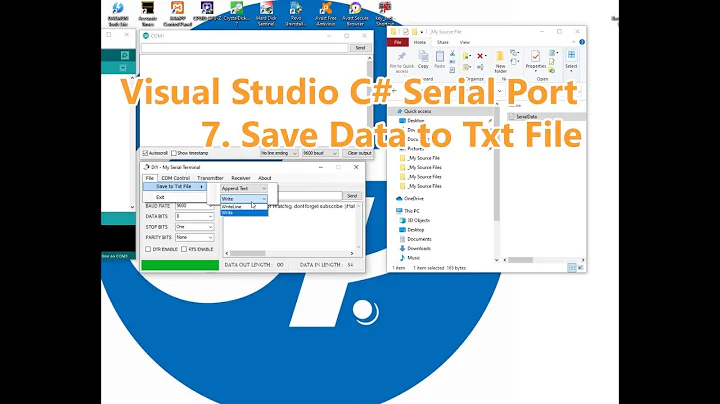 Visual Studio C# Serial Communication (Serial Port) tutorial 7.Save Data to Txt File (7/13)