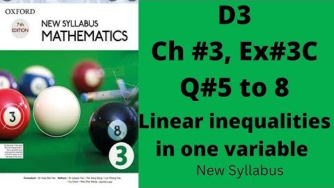 Oxford Mathematics 3, D3, NSM, Chapter no 3, Ex no 3C, Q no 5 to 8, #igcse #olevels
