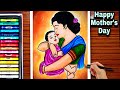 12th may mothers day special drawing easy with oil pastel mother love artmother and baby drawing
