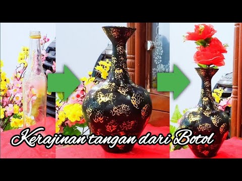 diy-kerajinan-tangan-vas-bunga-dari-botol-bekas-flower-vase-craft