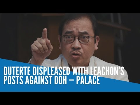 Duterte displeased with Leachon’s posts against DOH — Palace