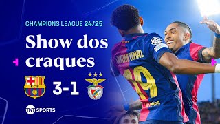 Thumbnail for GOLAÇO E DRIBLE ABSURDO DE YAMAL PRO RAPHINHA VIRAR ARTILHEIRO DA CHAMPIONS | BARCELONA 3X1 BENFICA