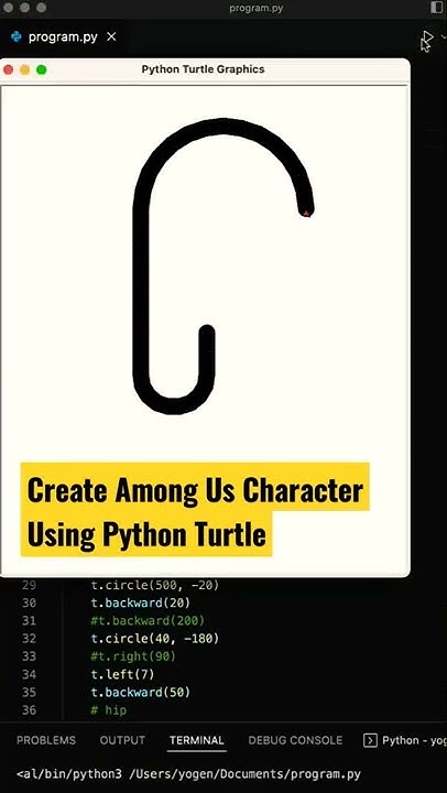 Draw Among Us character using python turtle code #shorts #coding # ...