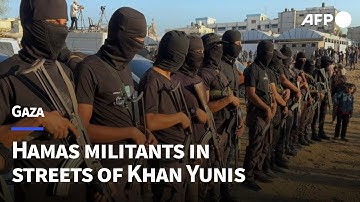 Hamas militants in streets of Gaza