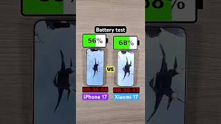 iPhone 17 vs Xiaomi 17 battery test! #foryou #fyp #Durability #Technology #battery