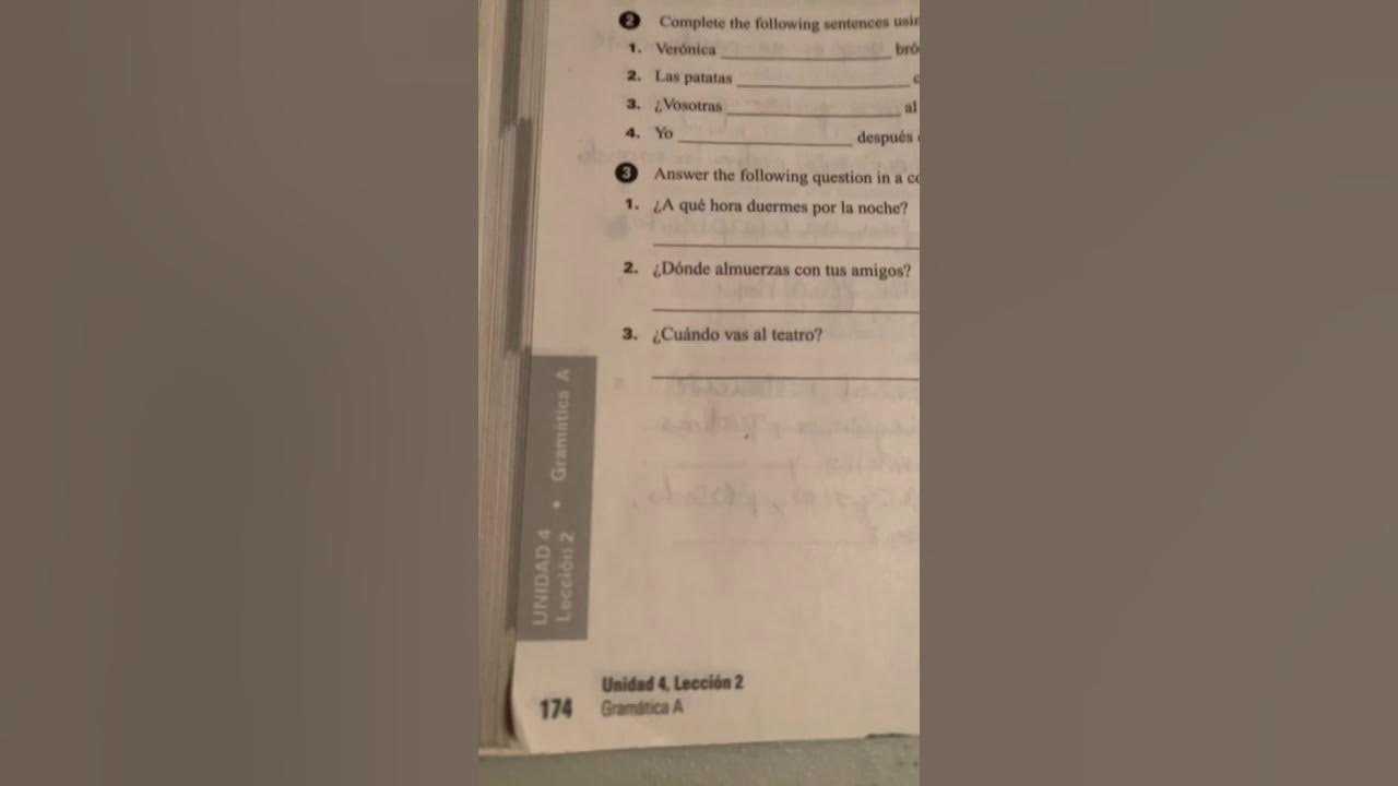 Avancemos 1 workbook pages 174 & 177 - YouTube