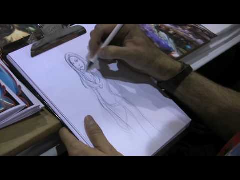 Alex Ruiz Draws Ruena at Comic-Con 2009