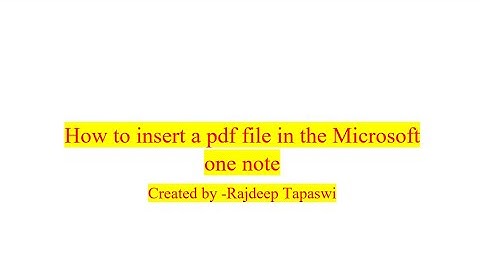 How to insert PDF Files in the Microsoft one note