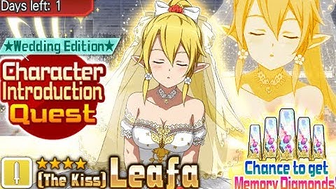 SAO Memory Defrag - Character Introduction Quest - Wedding Edition - The Kiss Leafa