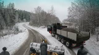 it could be the last snow plowing of the year? Caterpillar 972M XE wheel loader plow snow