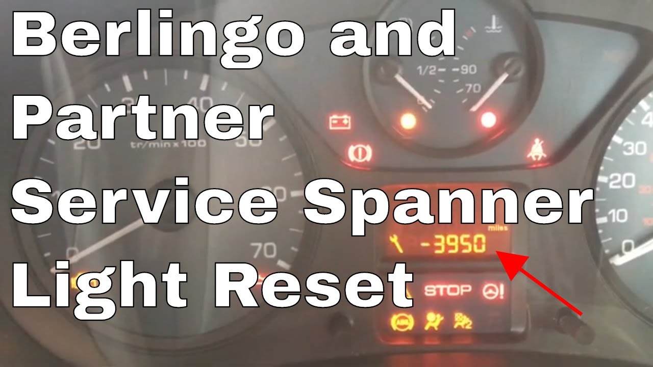 Citroen Berlingo Service Light Reset Spanner Warning Message And Peugeot Partner Service Light Reset - Youtube