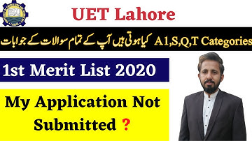 UET Lahore 2020 1st Merit List Issues || All Categories A1,S,Q || Engr Imran