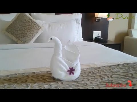 Duck Towel Folding | How To Make Towel Duck Origami |Swan Towel Design|#mrgariya #towelfolding❤