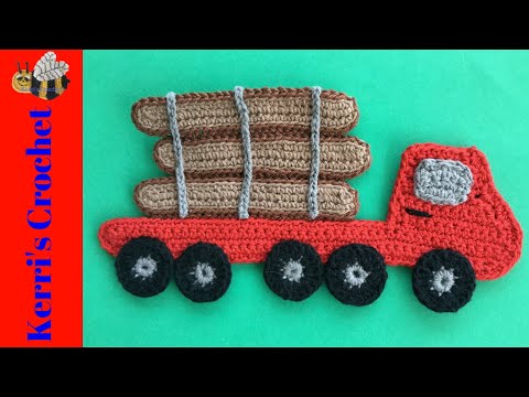 Crochet Log Truck Tutorial - Crochet Applique Tutorial