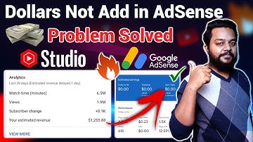 YouTube Earning Not Showing in AdSense|YT Studio Dollars not "ADD" in Google AdSense |TechWalaStudio