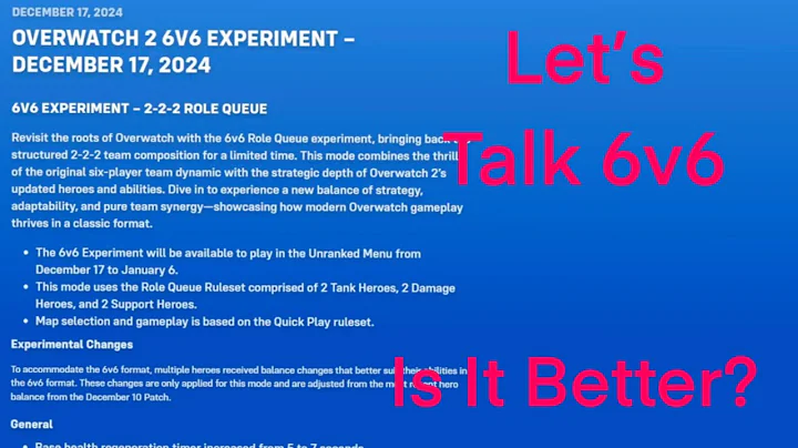 Overwatch 2 6v6 playtest