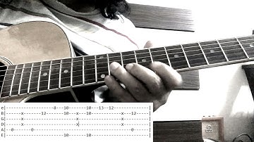 How to play Pink Sweat$ At My Worst guitar tutorial with tabs & easy chords - Intro, Rhythm Acoustic
