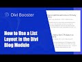 How to Use a List Layout in the Divi Blog Module
