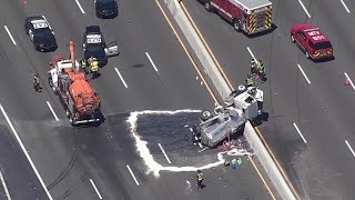 Raw Video: Sewage Truck Block Lanes Of US 101 In Redwood City