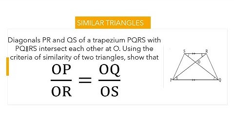 Diagonals PR and QS of a trapezium PQRS with PQ∥RS intersect each other at O. Show that OP/OR=OQ/OS