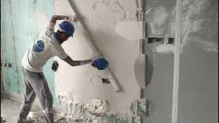 How is gypsum plastering done practical l RCC wall POP punning.