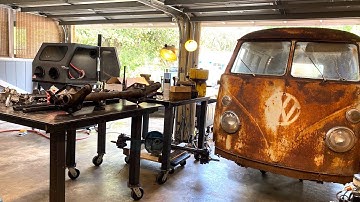 VW Bus Restoration | Front Axle Part (3) - Rusty Beam Vapor Blasted! New Parts | Wolfsburg West! CT!