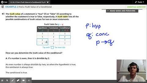 1.5 Example 2 Truth Value of a Conditional Statement