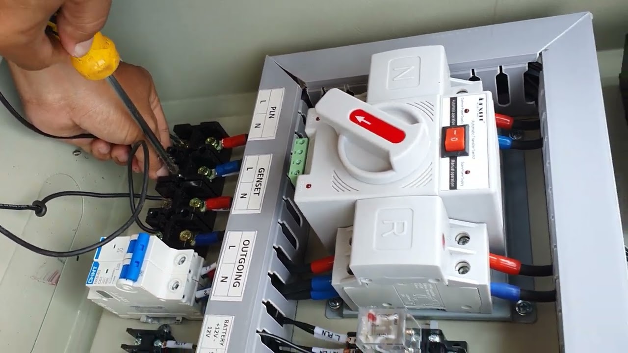 terminasi kabel dari panel ats amf 1P ke genset