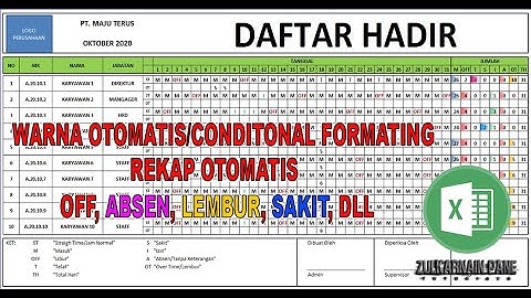 Membuat Absensi Karyawan Otomatis di Excel | Conditional Formating