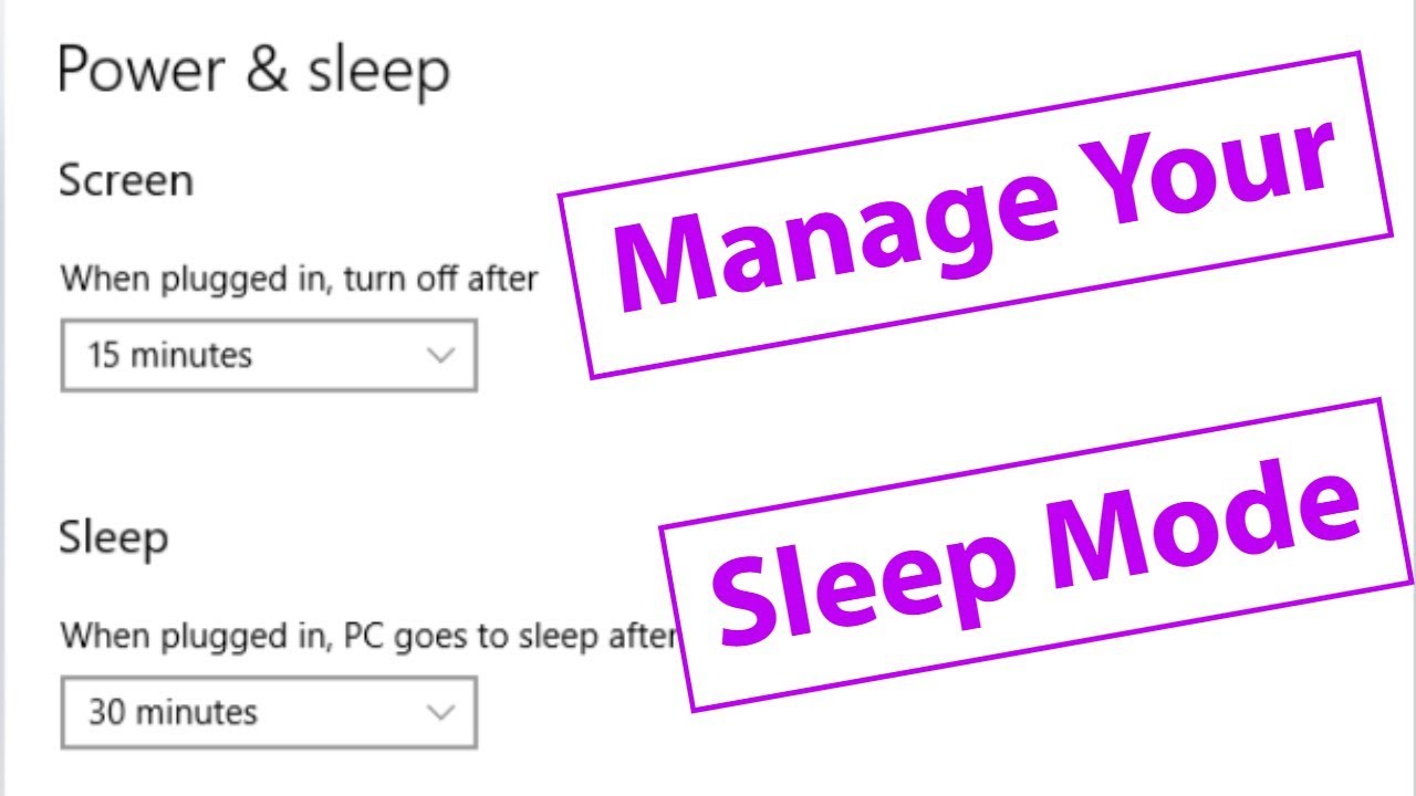 how to in sleep mode windows 10