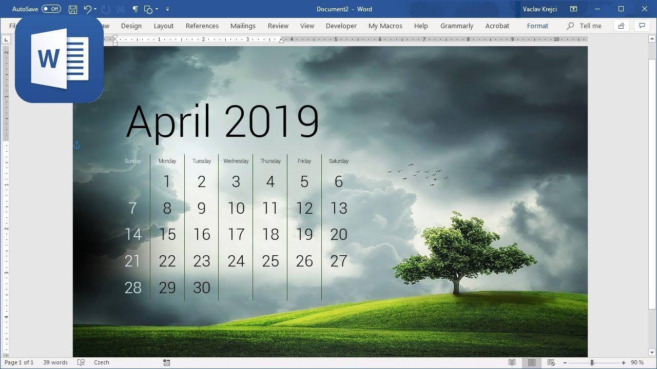How to create Calendar 📆 in Microsoft Word (Tutorial) YouTube