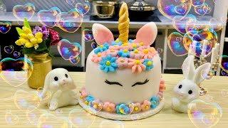 Miniature Unicorn Cake | How To Make a Unicorn Cake | Unicorn Cake recipe | ASMR | Best Unicorn Cake screenshot 5