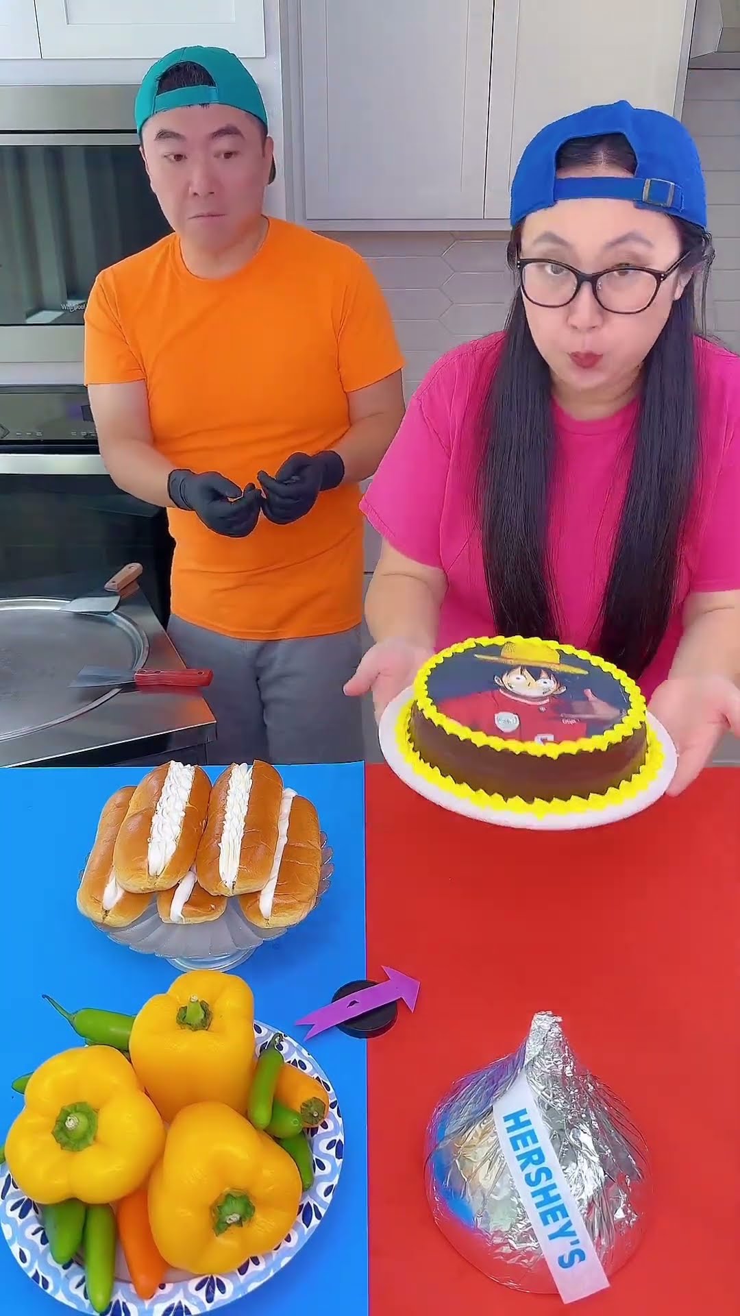 IShowSpeed cake vs random foods ice cream challenge!? #funny by Ethan Funny Family