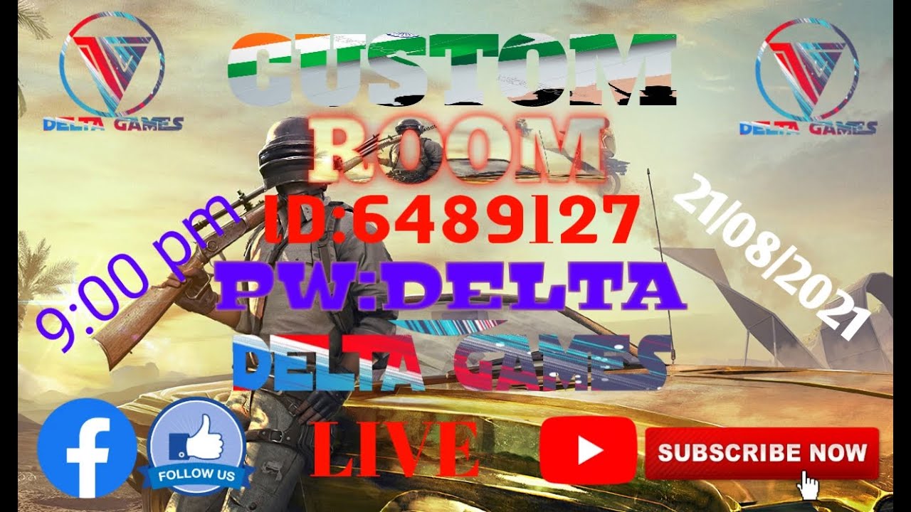 DELTA room BGMI CUSTOM LIVE Stream #DELTA GAMES - YouTube