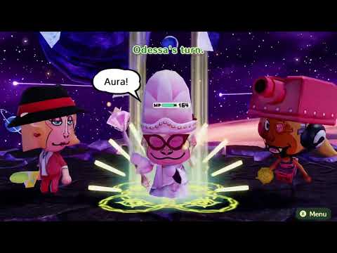 Miitopia (Switch) - Defeating Darker Lord’s Left Hand in 1 Turn.