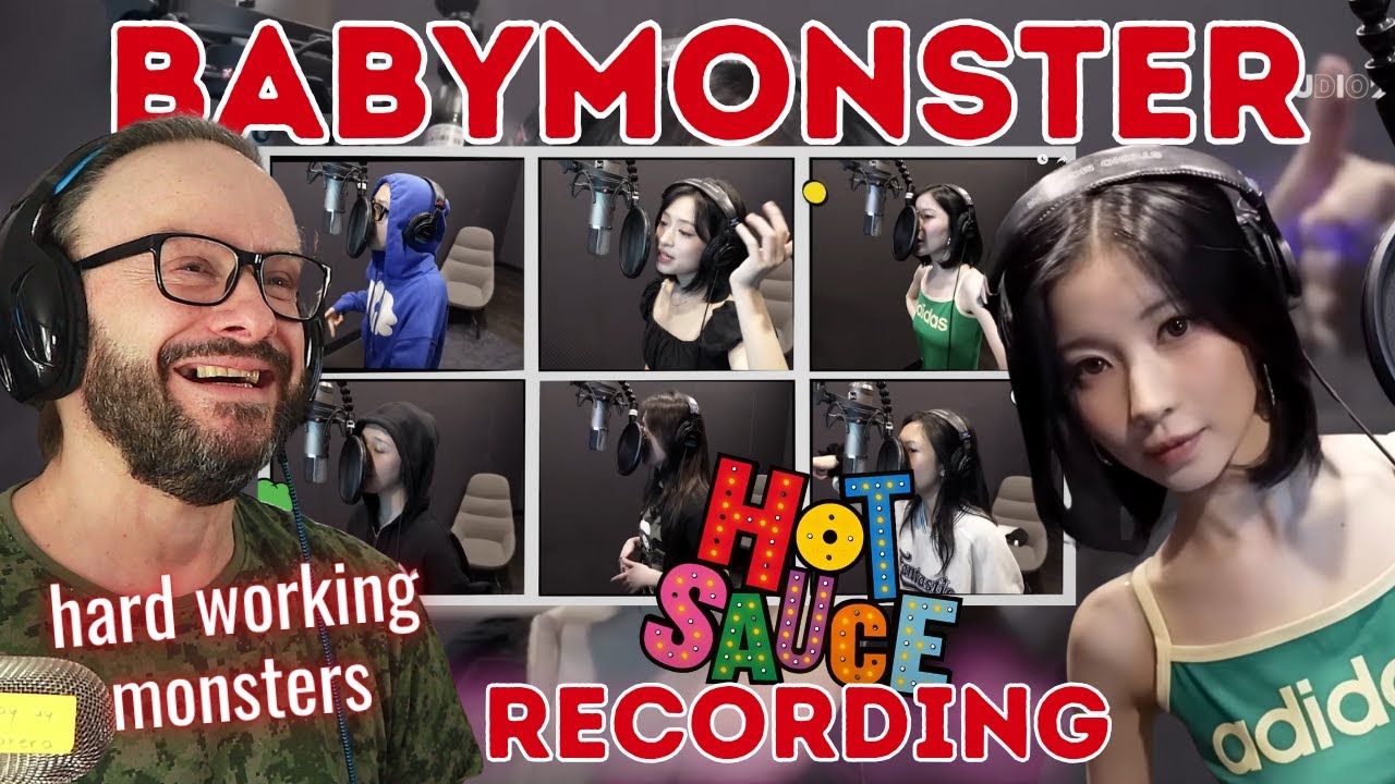 hard working ladies!! BABYMONSTER - 'HOT SAUCE' recording behind reaction