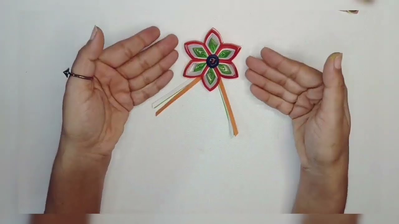 15thAugust Tiranga badge/quilling Tiranga Badge/ Handmade Tricolour badge/कागजसे तिरंगा/हर मन तिरंगा